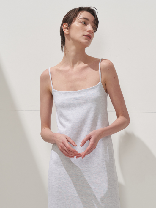 BASIC SLIP DRESS_MELANGE IVORY