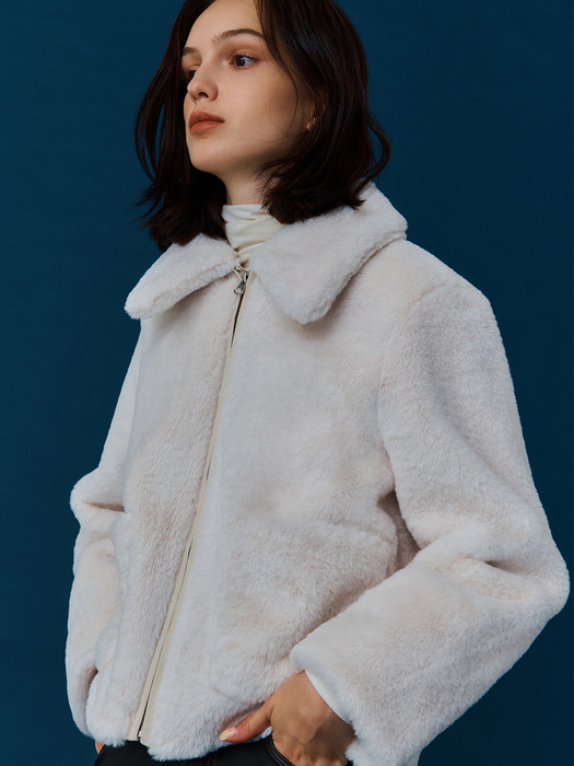 [Conscious] Vegan Fur Crop Jacket