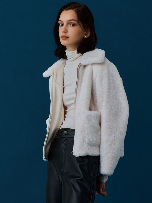 [Conscious] Vegan Fur Crop Jacket