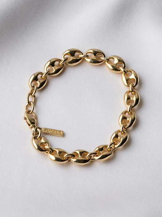 Small puff chain link bracelets