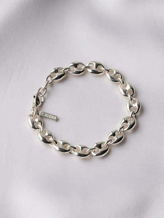 Small puff chain link bracelets