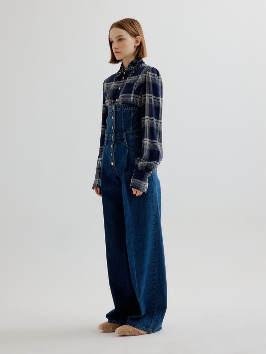 TORSET High-Rise Wide Denim Pants - Blue