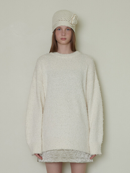 Taill yarn knit pullover_ Ivory