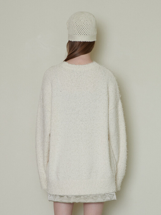 Taill yarn knit pullover_ Ivory
