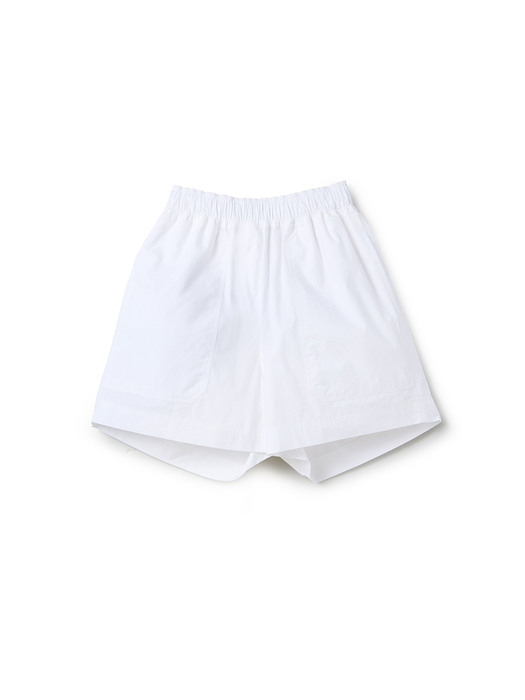 Cotton Poplin Shorts White