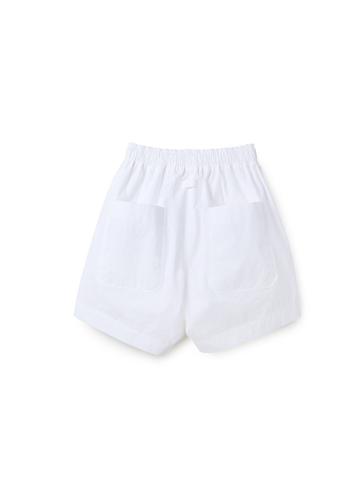 Cotton Poplin Shorts White