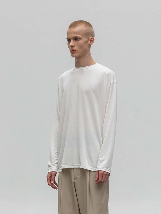 basic silket round T-shirt(Ivory)