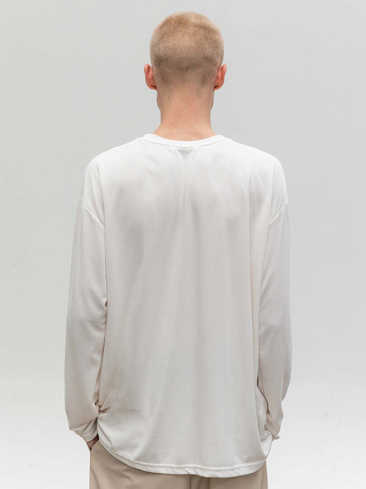 basic silket round T-shirt(Ivory)