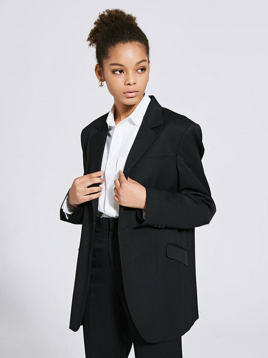 Wool single 3button jacket_black
