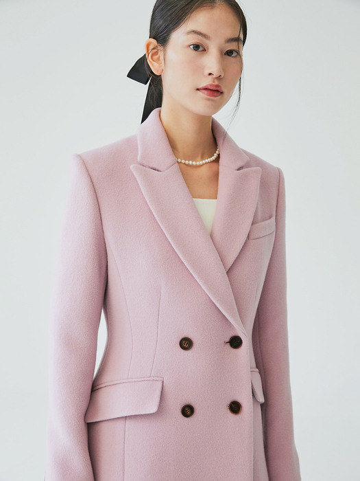 BRYNLEE Slim double breasted coat (Lavender pink)