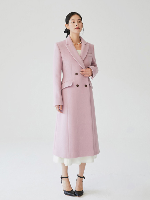 BRYNLEE Slim double breasted coat (Lavender pink)