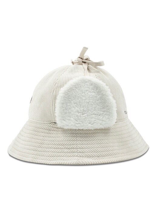 CORDUROY 2-WAY EARFLAP BUCKET HAT_Ivory