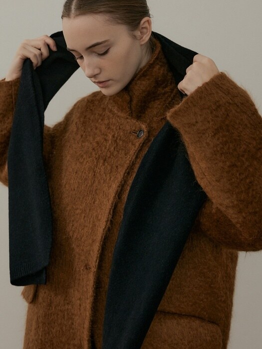 mohair handmade coat [Italian fabric] (camel brown)
