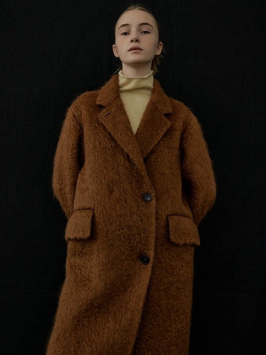 mohair handmade coat [Italian fabric] (camel brown)