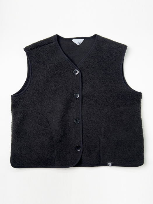 RICH BOUCLE VEST (리치 부클 베스트) - BLACK