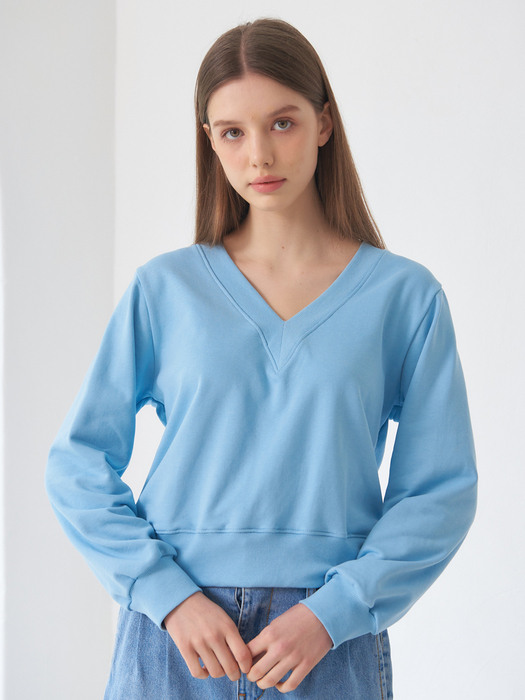 planet-91 V neck sweatshirt_blue 