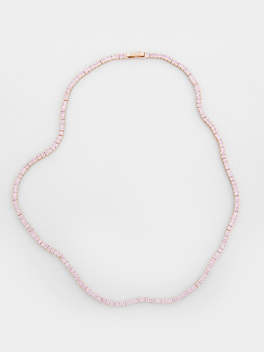 [BARBIE X JUDY AND PAUL] Barbie color crystal tennis chain necklace