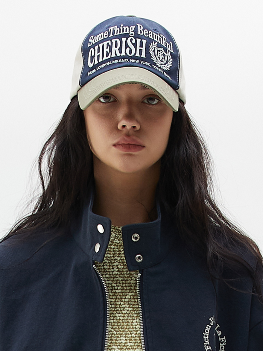 LY CHERISH BALL CAP(NAVY)