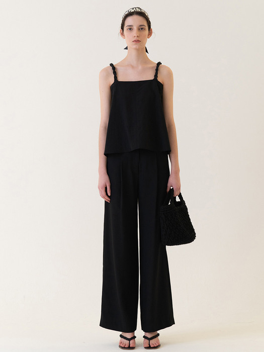 SS22 Hand Tied Strap Top Black