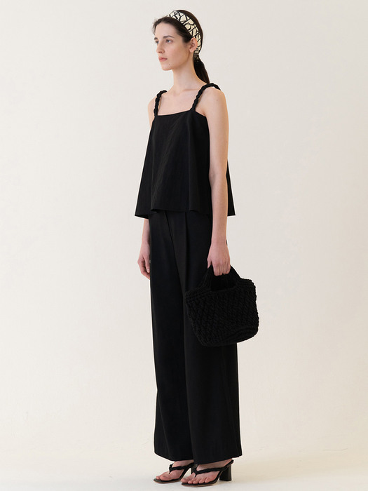 SS22 Hand Tied Strap Top Black