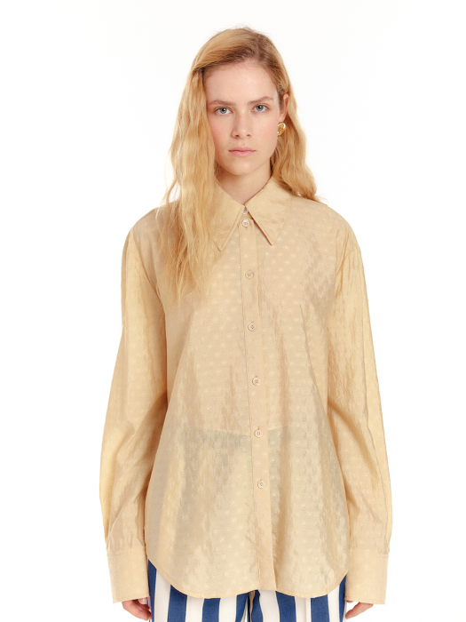 UCLLI Textured Silk Shirt - Beige