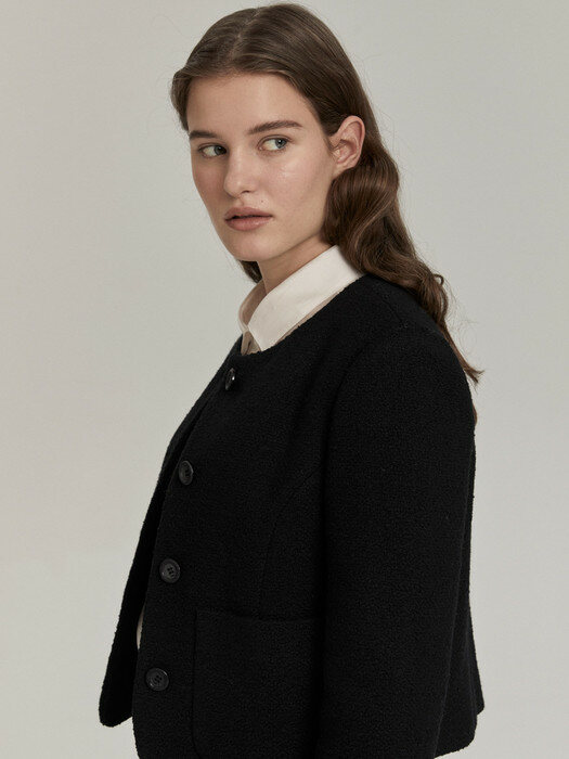 bland tweed jacket black