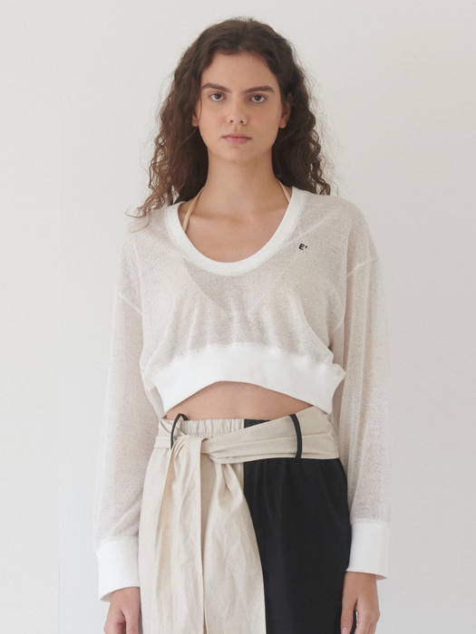 U-NECK CROPPED TOP (NATURAL WHITE)