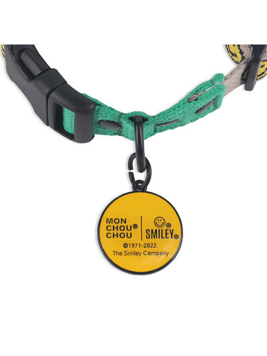 Smiley Dog Collar Green