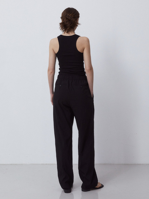 RUSTLE BAND PANTS-BLACK