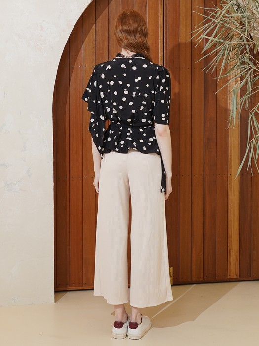 Dalmatian unbalanced blouse (black)