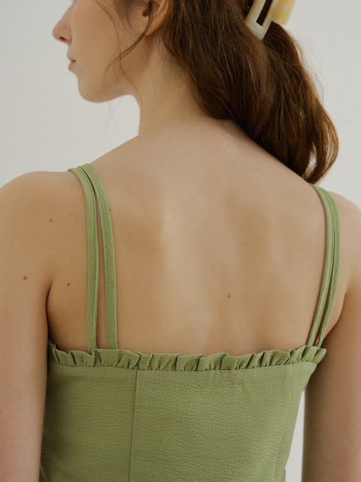 monts 1504 frill sleeveless top (green)