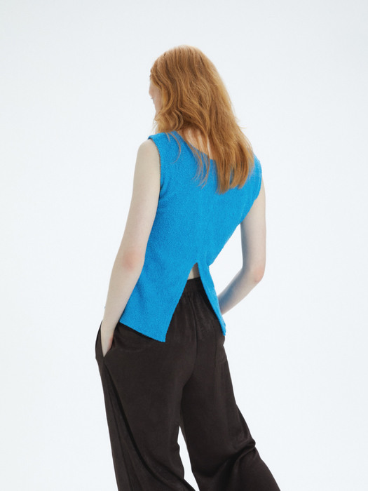 Terry Sleeveless Top (Blue)