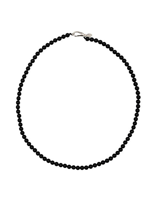 [925 silver] Un.silver.136 / noir pearl necklace