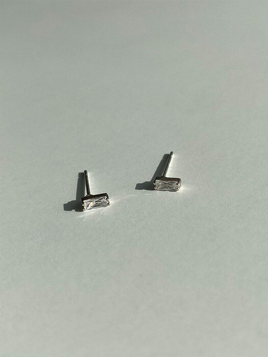 [925 silver] Deux.silver.147 / carre dew earring