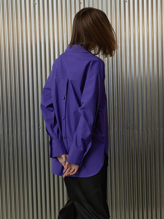 BUTTON DETAIL EMBROIDERY SHIRT [VIOLET]