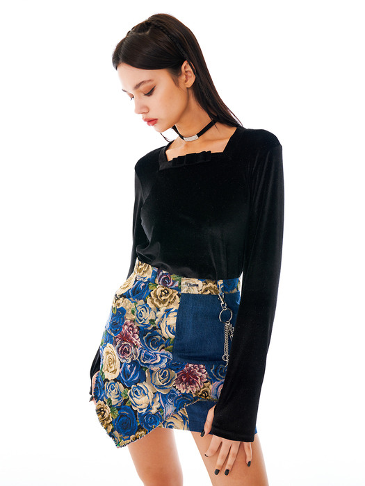 Jacquard Skirt [Blue Rose]