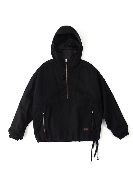 Denim Anorak Jacket Coated Black