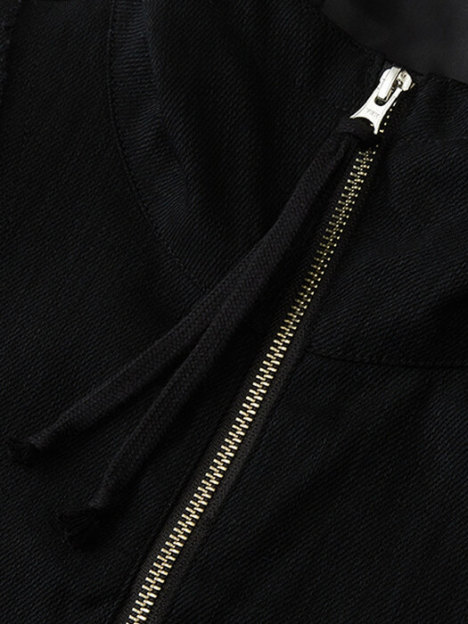 Denim Anorak Jacket Coated Black