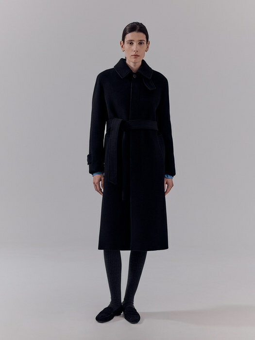 ジャケット・アウター DUNST UNISEX BELTED WOOL MAC COAT BLACK MUSINSA | DUNST FOR WOMEN UNISEX BELTED WOOL MAC COAT