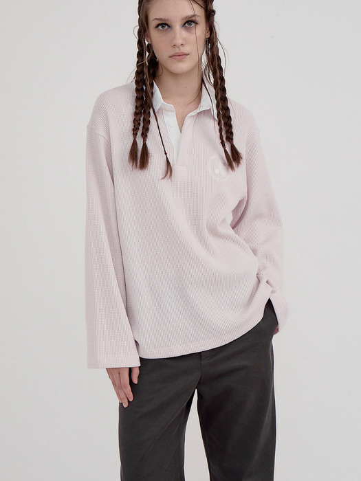 RR OVERSIZE POLO T-SHIRT - PINK