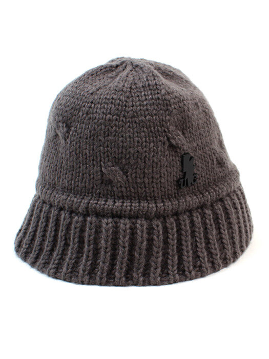 Wool Gray Knit Drop Bucket Hat 니트버킷햇