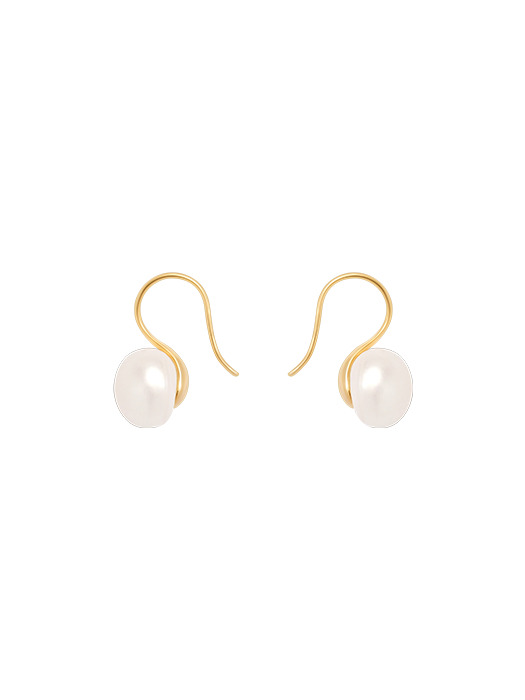 [925 silver] Deux.silver.136 / etre pearl earring (gold)(2 size)