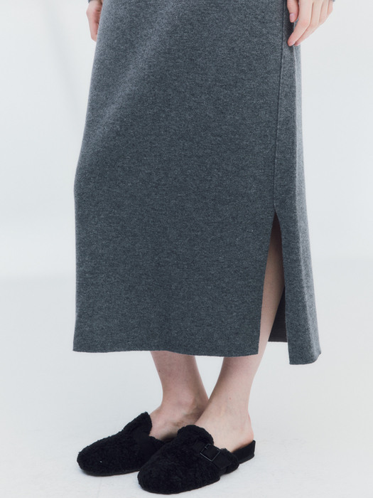 Double faced skirt (Melange grey)