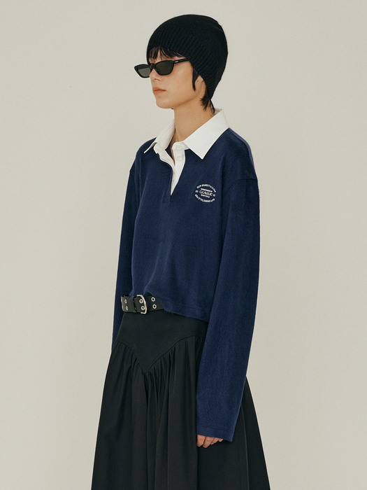 22FW_Hairy Rugby Crop Shirt (Navy)