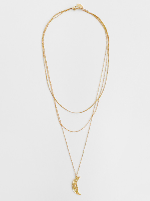gold moon layered necklace