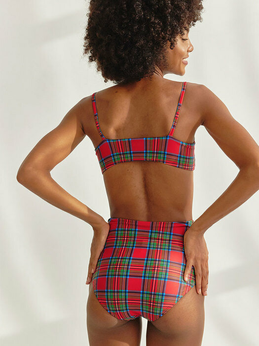 DELIGHTPOOL Tartan Bikini Bottom -Christmas Red