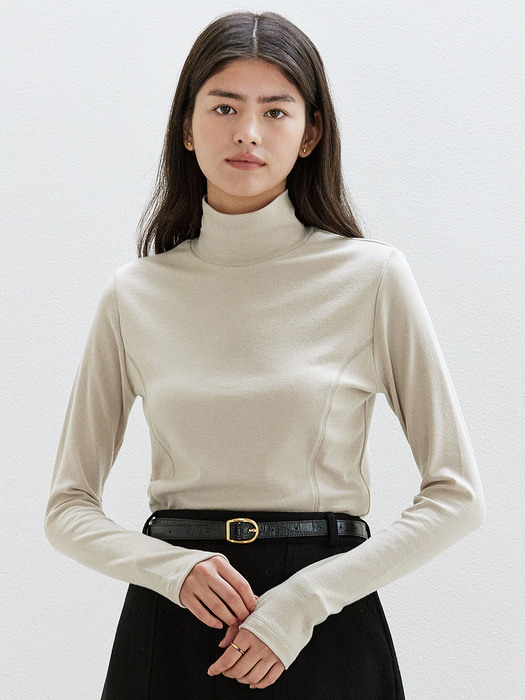 B Wool Warmer Turtleneck_Soft Beige