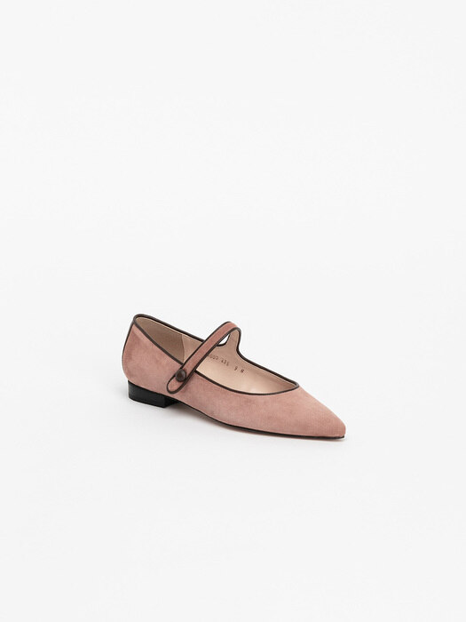 Loiretta Maryjane Flat shoes in Dark Pink Suede