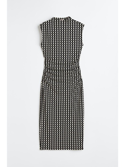 개더 바디콘 드레스 블랙/패턴 1154696002