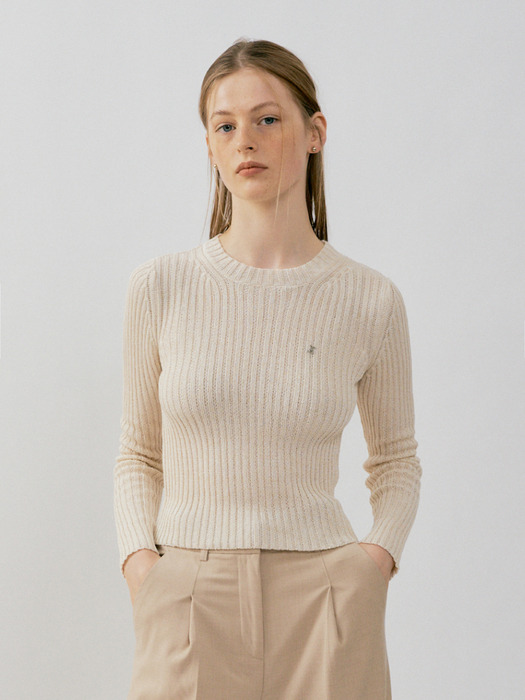 LONG SLEEVE CROP KNIT [2COLOR]